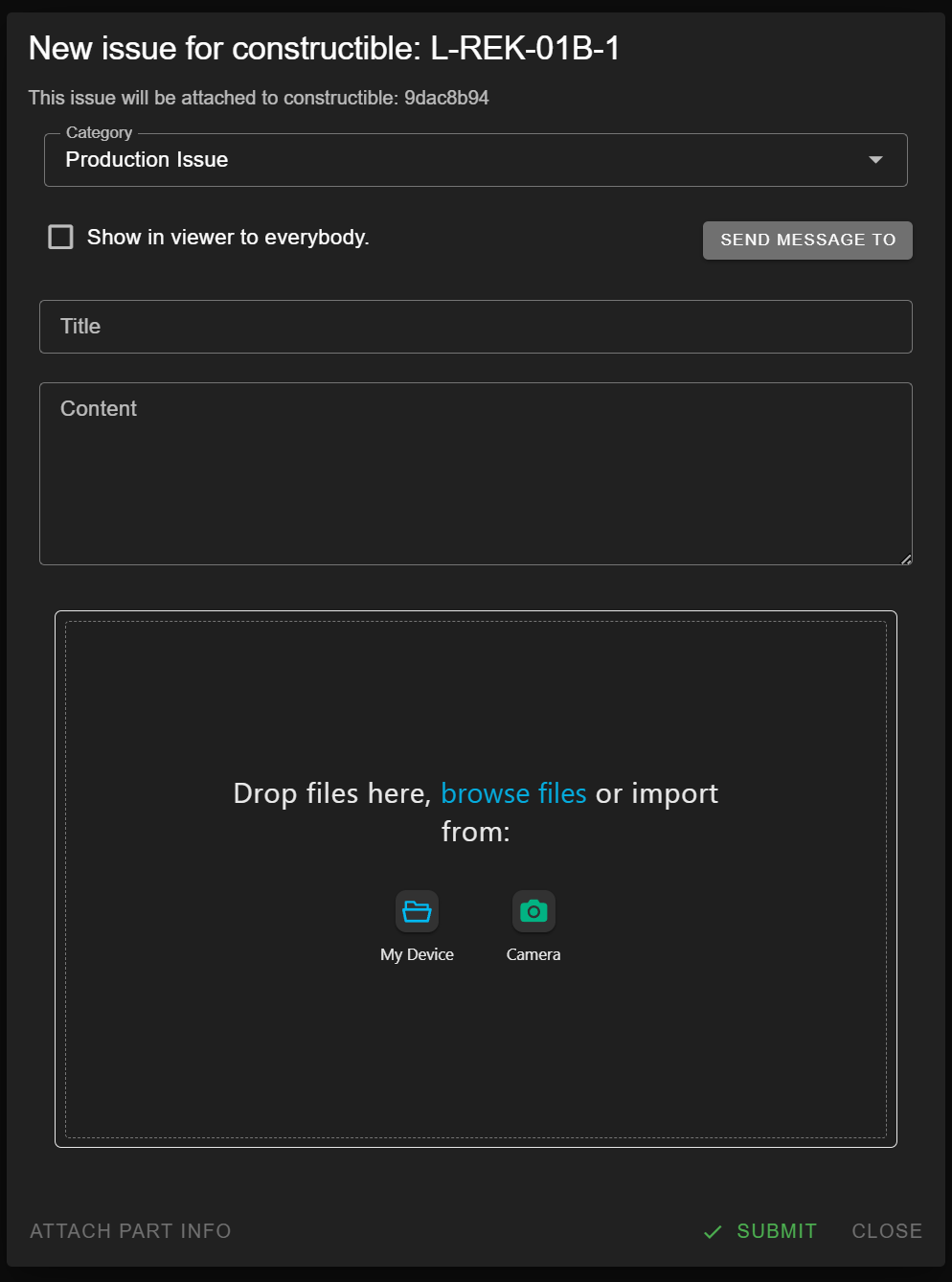 Issues Dialog